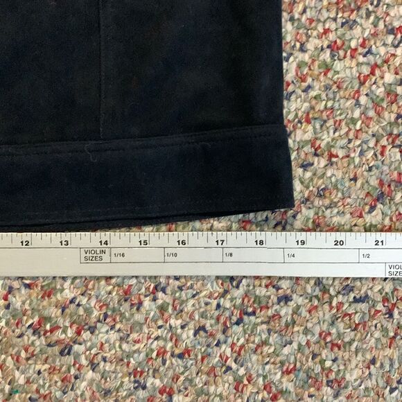 Sno Skins Black Faux Suede Washable Long Sleeve Jean Style Jacket Size S - Picture 9 of 13